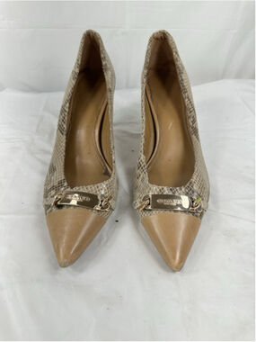 Coach Bowery SNAKE PRINT Leather Pointed Patent Cap Toe Pumps SIZE 10B
